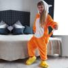 Orange Fox Cosplay Kigurumi Halloween Boys Girls Hooded Onesie Warm Flannel Pajama Kid Sleepwear Homewear Jumpsuit
