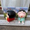 Crayon Shin-Chan Figures Phone Holder Kawaii Anime Desktop Ornaments Cartoon Watching TV Phone Support Cute Dolls Decorations