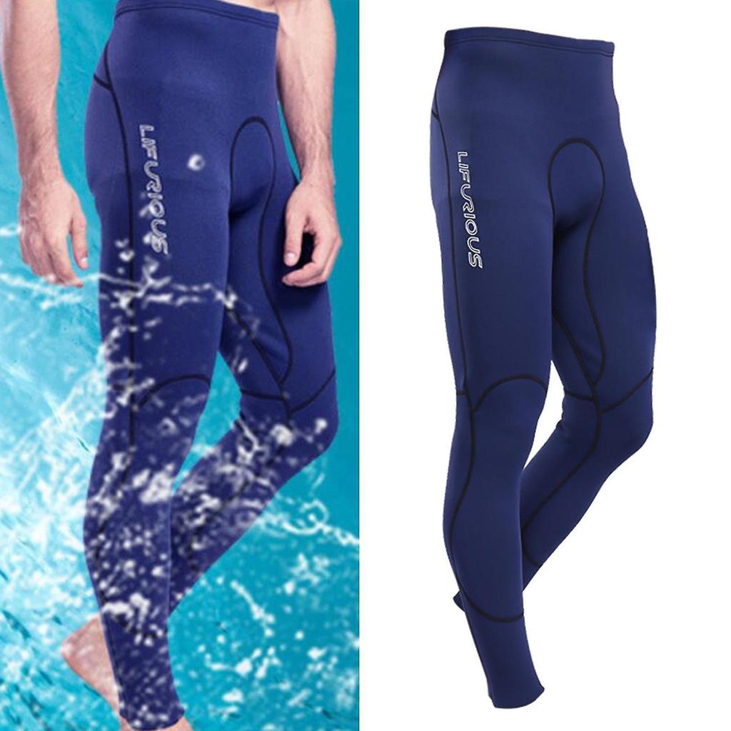 Mens Wetsuit Pants Neoprene Keep Warm 2mm Swimwear for Surfing S Black