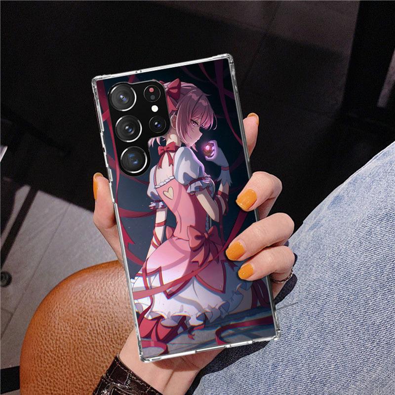 Чехол для телефона с аниме Мадока Магика для Samsung Galaxy S26 S25 Edge S23 S24 Ultra S22 Plus S21 S20 FE Уникальный чехол Мягкий чехол Galaxy