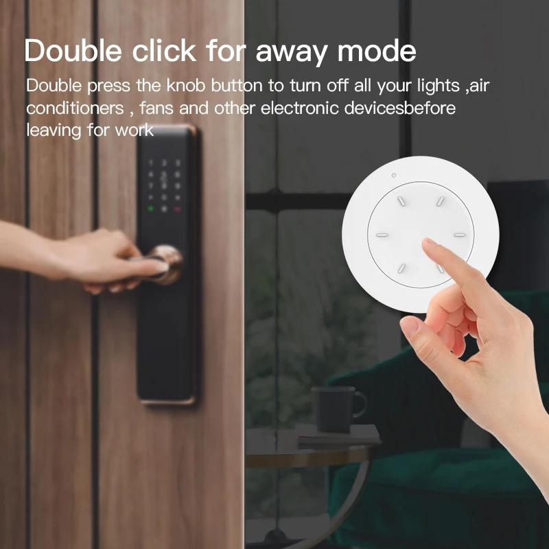 Tuya ZigBee Smart Knob Switch DIY Беспроводная кнопка сцены Поворотный диммер Автоматизация Связь Пульт дистанционного управления Google Home Alexa Voice