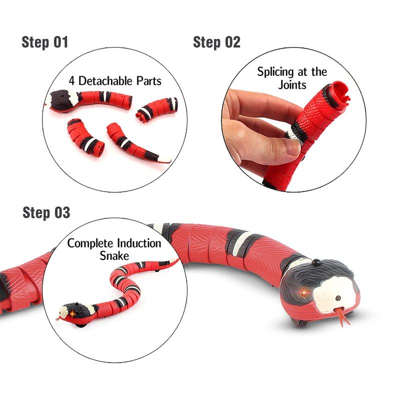 Smart Sensing Snake Interactive Cat Toys Automatic Cats Toys USB Charging Accessories Kitten Toys For Pet Dogs Game Play Toy