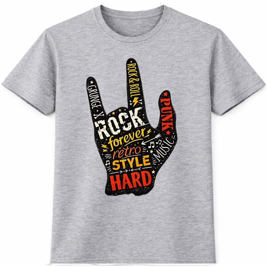 Rock Hand Sign T Shirt Heavy Metal Horns Music Festival Concert Band Graphic Tee