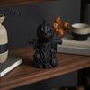 Ручная работа, Резная тыква, 3D-печатная фигурка пугала, Матовый черный, Хэллоуин, Настольное украшение, Атмосферный, Для вечеринки, Декор для полки, Окна, Офиса,