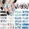 12 Designs Gradient Marble Water Nail Stickers Decals Nail Art Decoration
