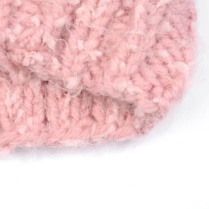 РУЧНАЯ ВЯЗАНИЕ КРЮЧКОМ ПОДВЯЗКА НА ГОЛОВУ ГРЕЮЩАЯ (PINK)