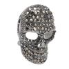 Vintage Skull Brooch Rhinestone Sparkly Nickle Free Skull Head Pin Brooch Accessory Black