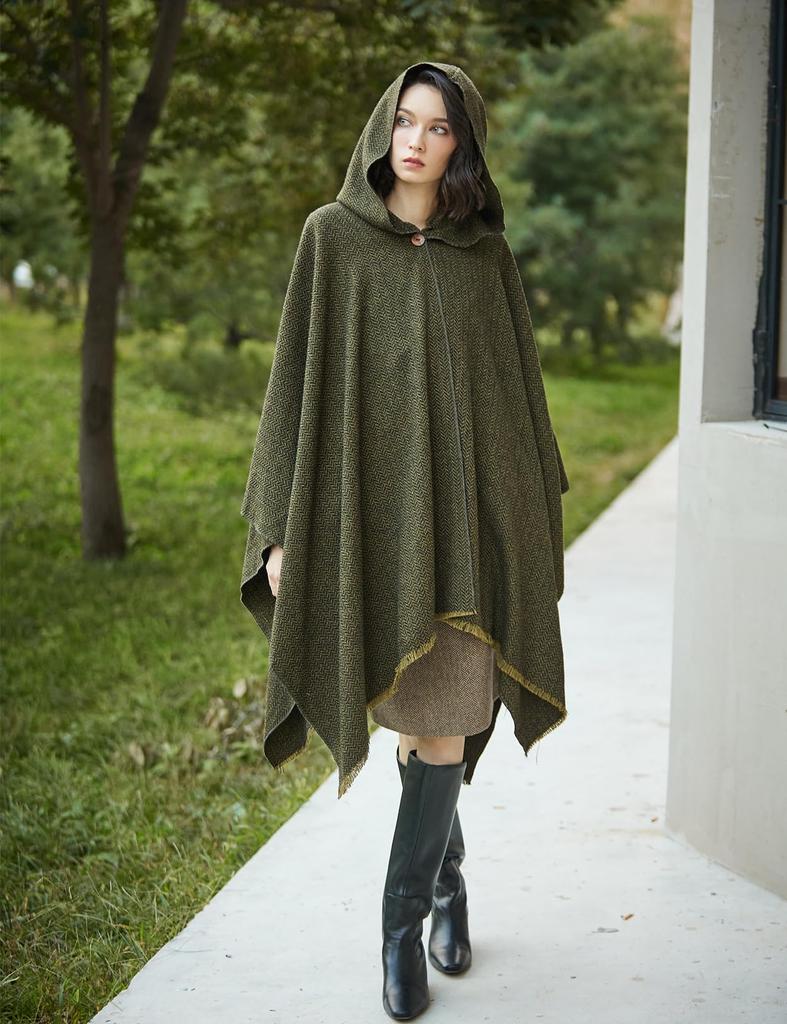 BEAUTELICATE Плащ-пончо с капюшоном до колена на каждый день для косплея, женский, большой, длинный, накидка, плащ, защита, унисекс, для использования,