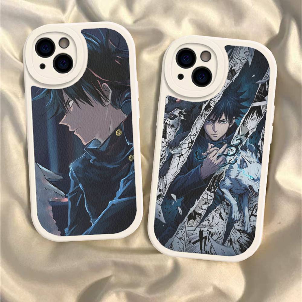 Чехол для телефона с изображением Фусигуро Мегуми из аниме Jujutsu Kaisen для iPhone 16 15 14 13 12 11 Pro Max Plus, противоударный кожаный чехол