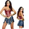 Женский костюм Супергероя на Хэллоуин Сексуальное платье Wonder Косплей Наряд Кожаный Фантазийный Одежда для Сценических Выступлений