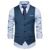 2023 Men's Large Solid Color Single-Breasted Casual Suit Vest - Korean Style