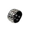 Pu Leather Studded Bracelet Goth Cuff Bangle New Black Wristband  Unisex Jewelry