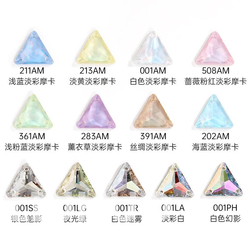 Crystal 3D Colorful Glitter Rhinestone Triangles for DIY Shoes Ornaments