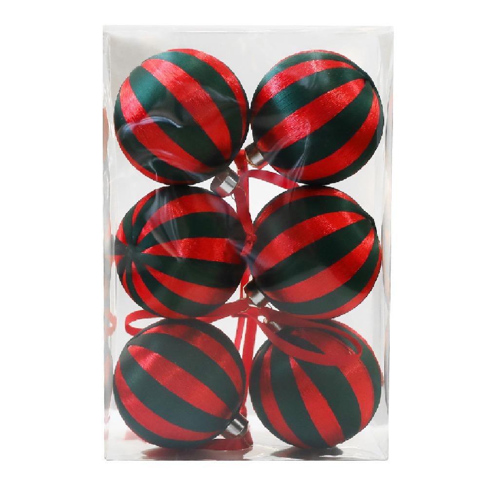 6Pcs Creative Christmas Ball Ornaments Elegant Shatterproof Christmas Tree Hanging Pendant Reusable 8cm