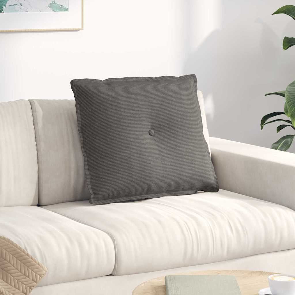 Back Cushion Light Grey 60 x 50 cm Corduroy Fabric