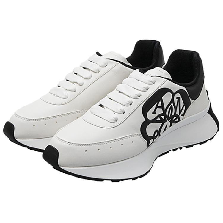 Alexander Mcqueen Кроссовки Sprint Runner на шнуровке 'Белый Черный' Женские 691039WIC959061