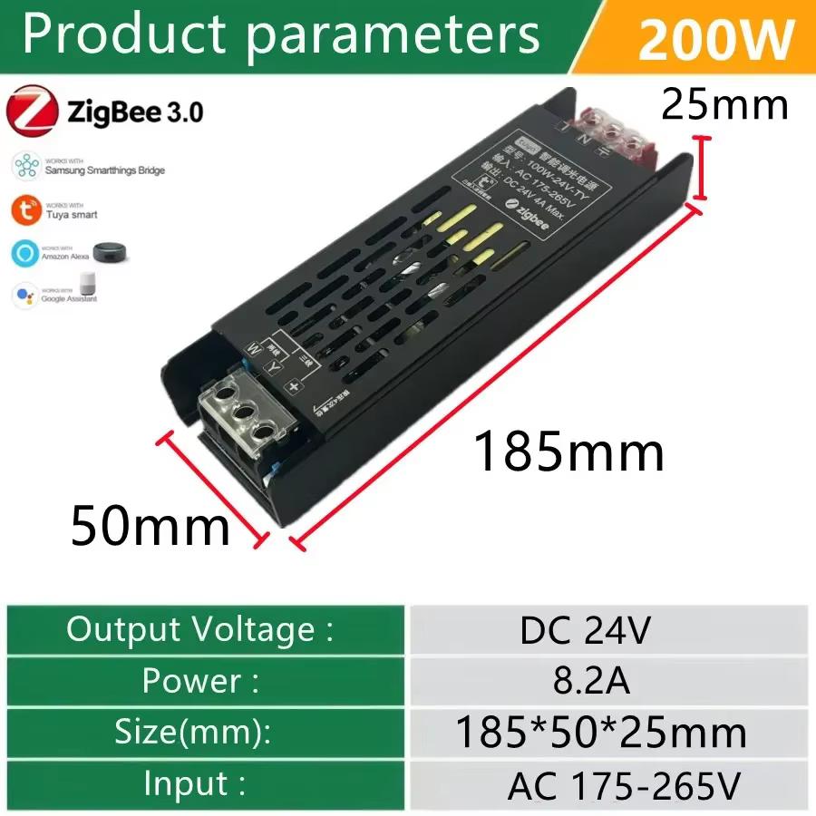 DC 24V LED блок питания диммер трансформатор AC175-265V Tuya ZigBee3.0 поддержка Alexa Google Voice APP управление для светодиодной ленты CCT