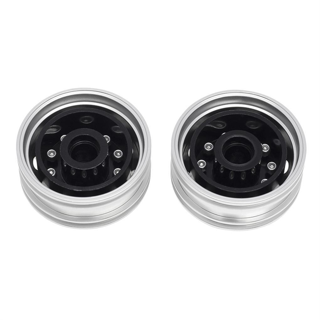 2Pcs Wheel Hubs Alloy Front Tire Rim Upgraded Modified Replace 1/14 Remote Control Car Replacement for Tamiya