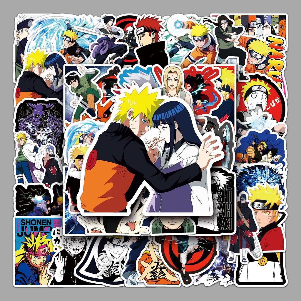 Набор из 54 аниме-стикеров Наруто: Водонепроницаемые украшения для ноутбуков, автомобилей, гитар и чемоданов