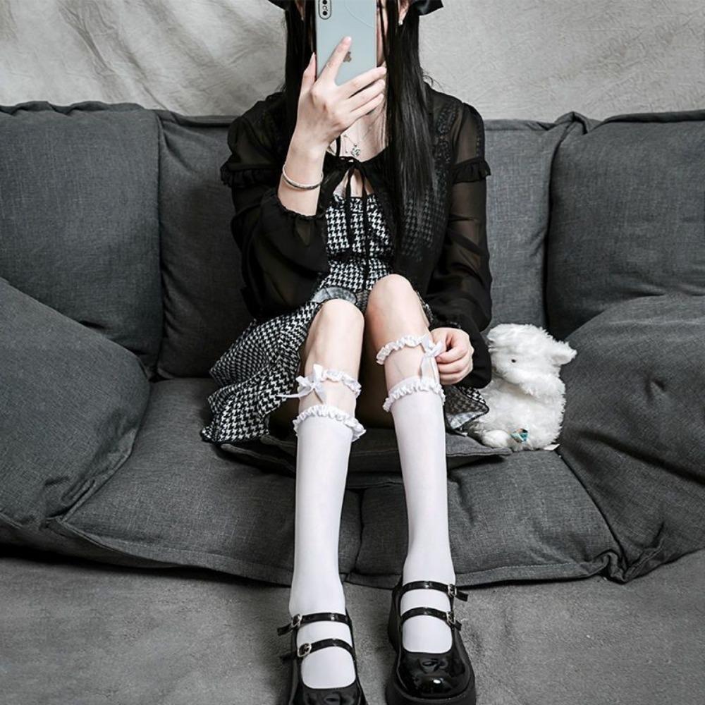Носки JK Calf Socks Lolita Lace Tube Socks женские летние тонкие носки Lolita Cute Half Socks Thin