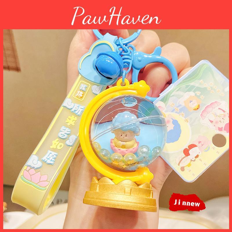 Очаровательный розово-голубой акриловый кулон Будда-глобус Земли для любителей брелоков