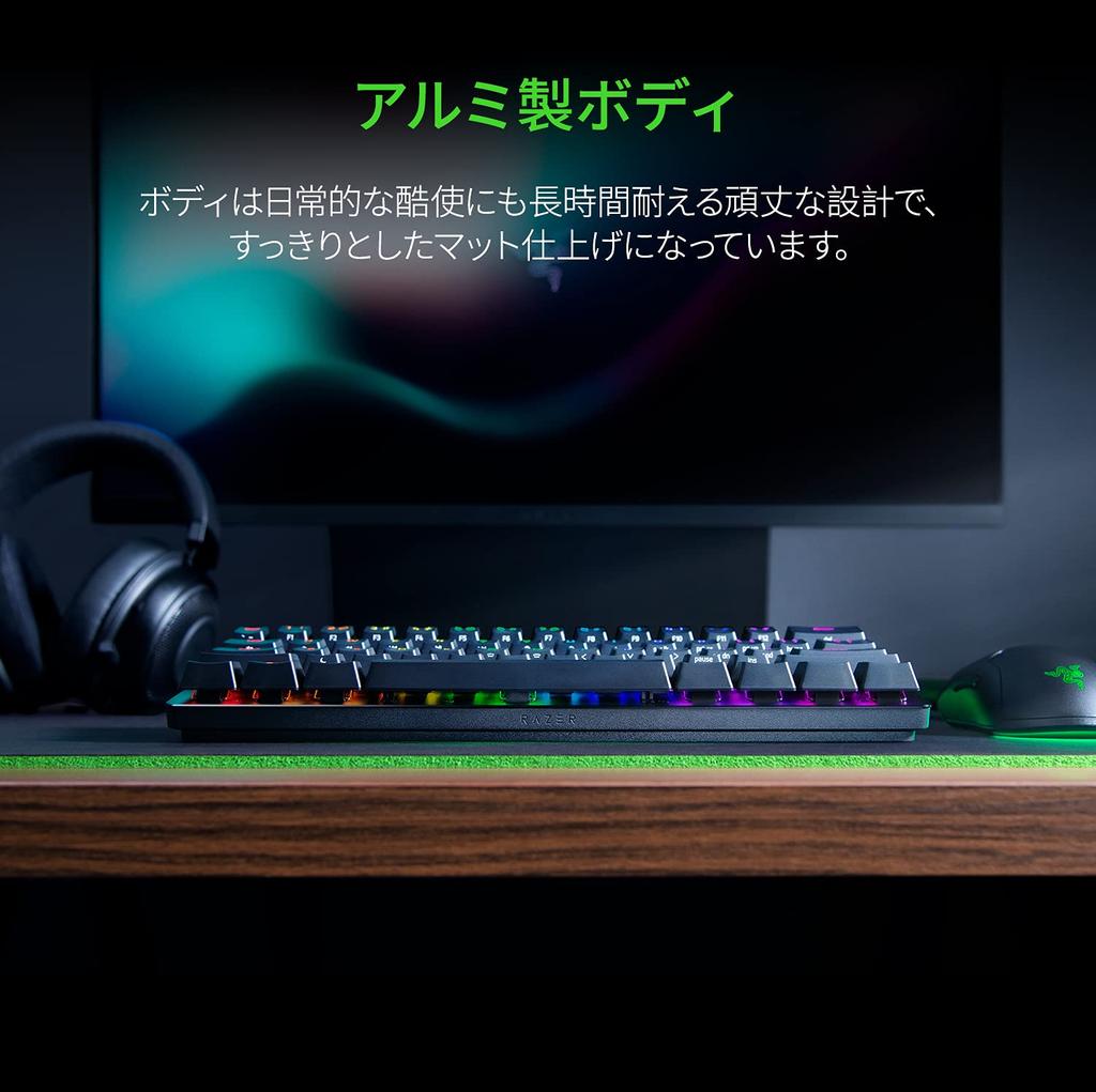 Razer Huntsman Mini JP Small Gaming Keyboard Tenkeyless Linear Optical Switch Japanese JP Layout Layout Optical Switch Ultra High Speed Operation