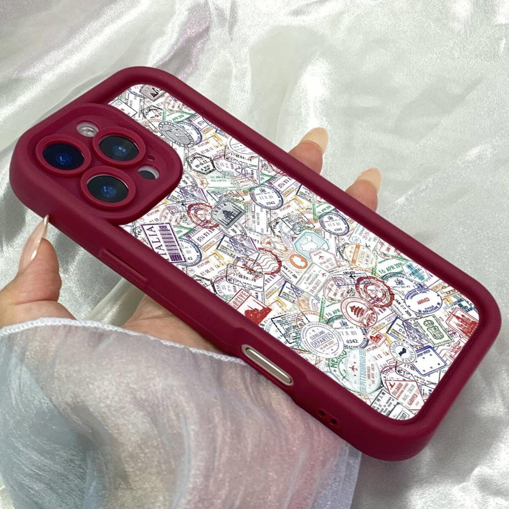 JT393 Штампы для паспорта для iPhone 17 16 15 14 Pro Max Samsung S26 S25 Ultra A17 A07 A56 A16 A15 A14 A13 A06 Xiaomi 15T 13T Redmi 15c 14C Мягкий чехол