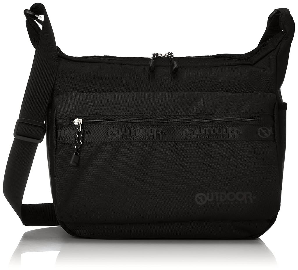 Shoulder Bag Logo Tape Heather Bag Large Capacity 16L Black 2 Color [Outdoor Products] Mother's (Same Logo)