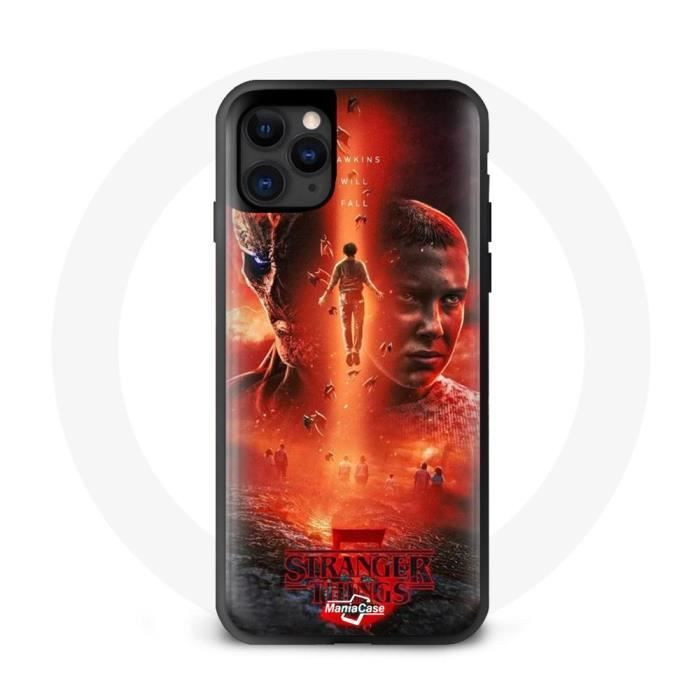 Coque - Maniacase - Iphone 13 Mini - Souple - Noir - Stranger Things Saison 5