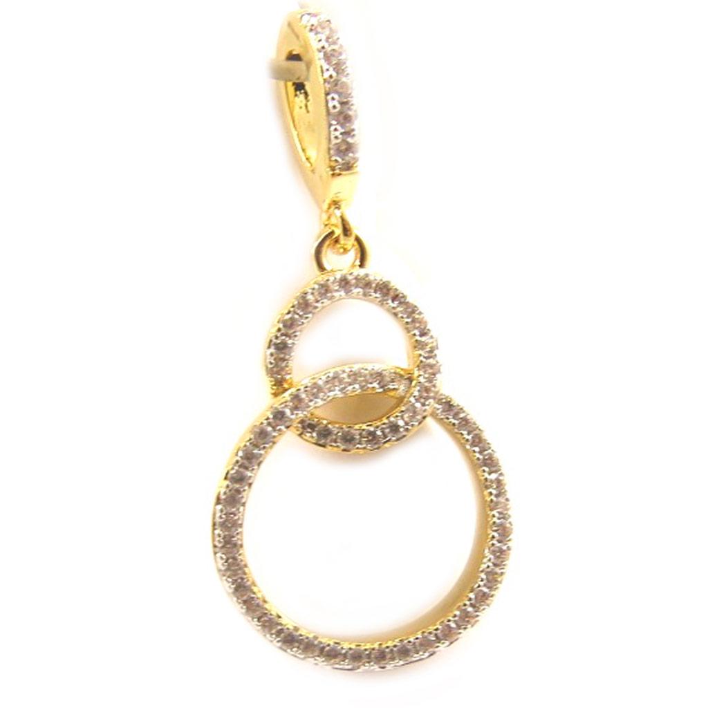 Les Trésors De Lily [L4679] - Позолоченный кулон «Сисси», белое золото - 30x15 мм