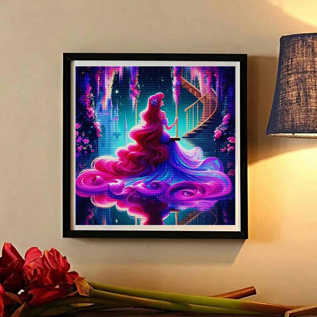 5D DIY Diamond Painting Decorative Mermaid Princess Full Round Drill Scenery Diamond Embroidery Cross Stitch Kits Home Decor Gift