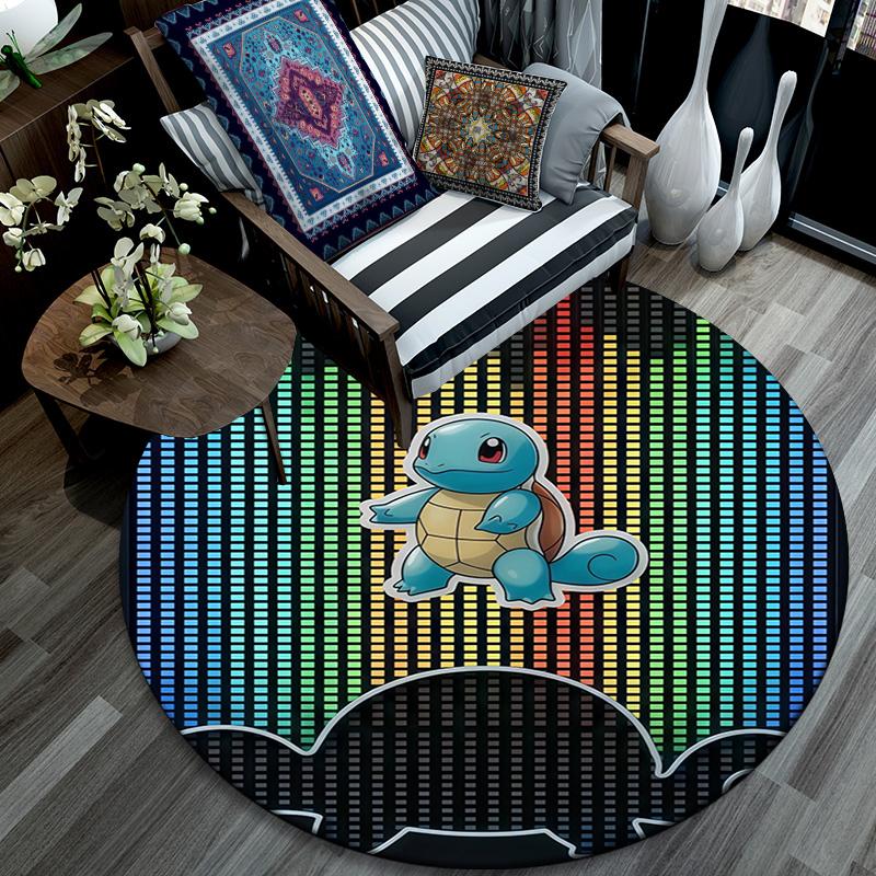 Pokémon pattern round rug,Carpet Rug for Living Room Bedroom Playroom ,Non-slip Floor Mat,Holiday Gifts and Birthday Gifts.