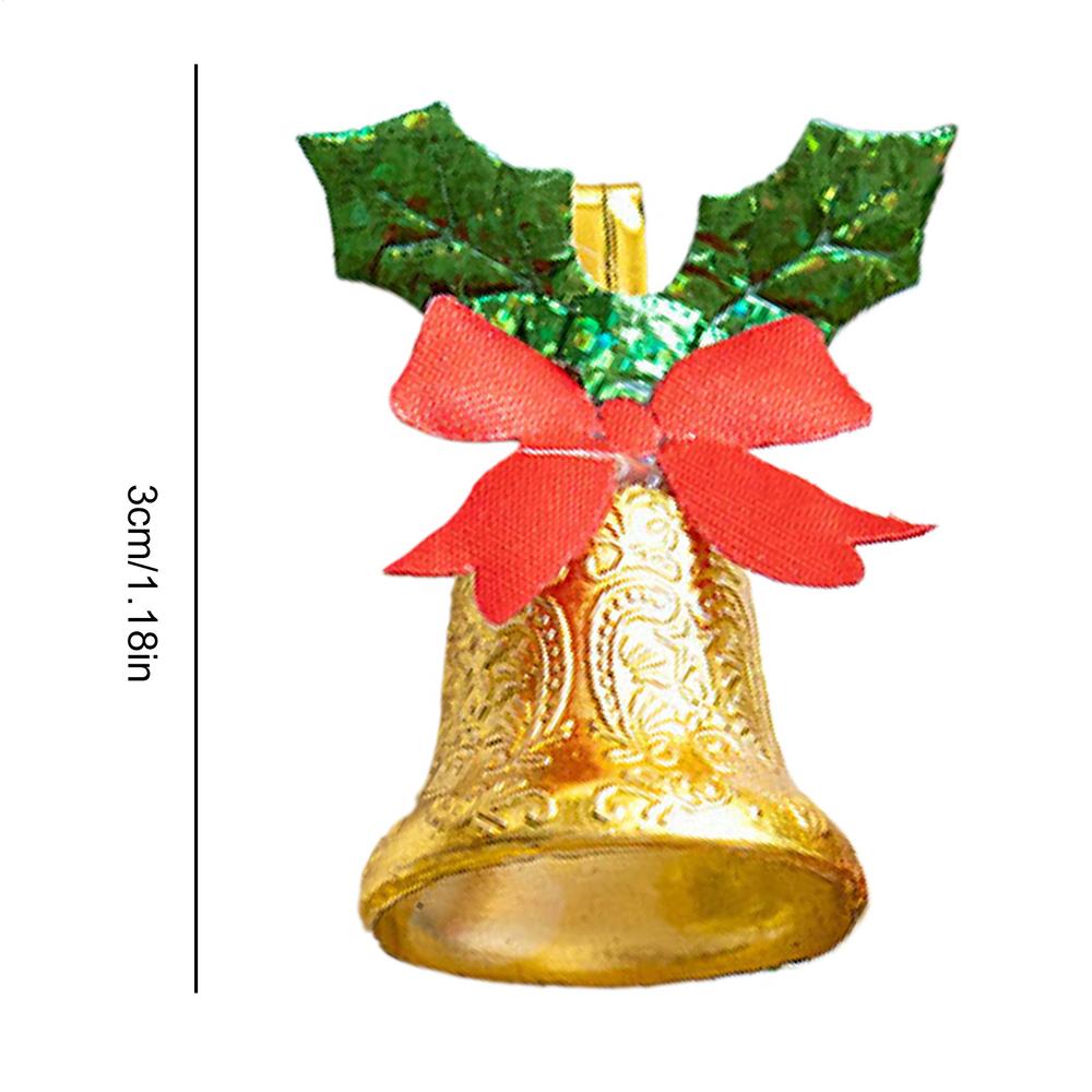 Рождественские украшения Колокольчики Маленькие металлические ornaments С бантами Рождественский венок Золотые колокольчики Для дома Офиса Школы Балкона Входа