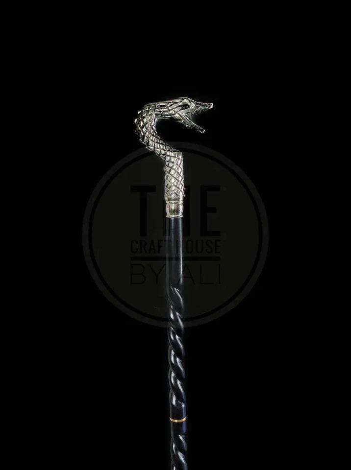 Dragon Head Walking Stick Cane Silver Walking Cane Gift Groomsmen