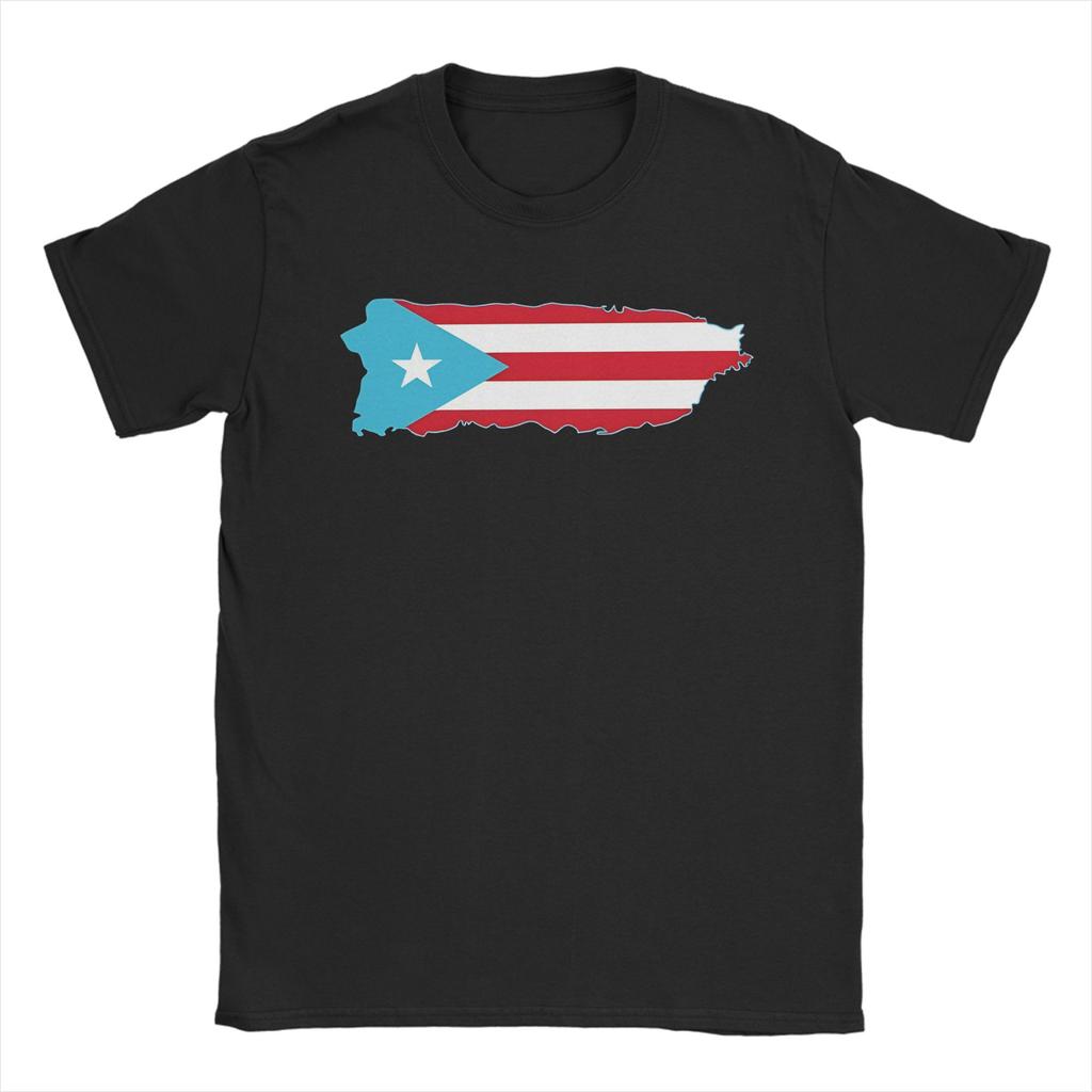 Unisexs TShirts Puerto Rico Map Funny Cotton Tees Short Sleeve T Shirts Crew Neck Tops Adult