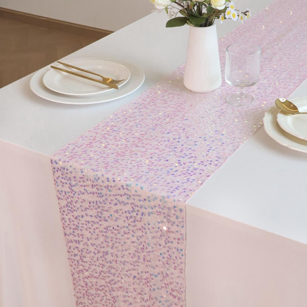 Glitter Mermaid Theme Table Runner Rectangular Table Cover Gorgeous Table Cloth  Wedding
