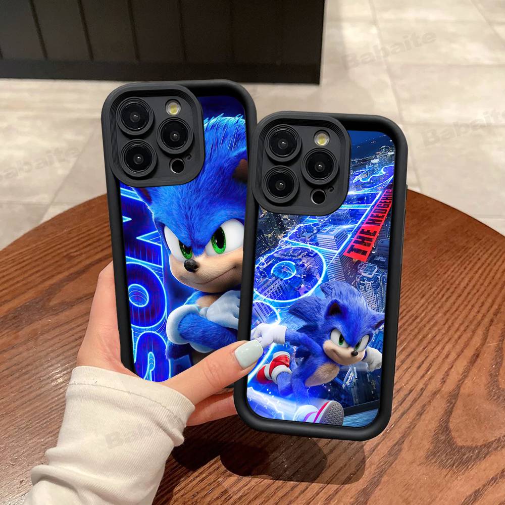 Game S-Sonic Classic Movie For IPhone 17 Pro Max 16 15 14 13 12 11 Plus Black Soft Phone Cover