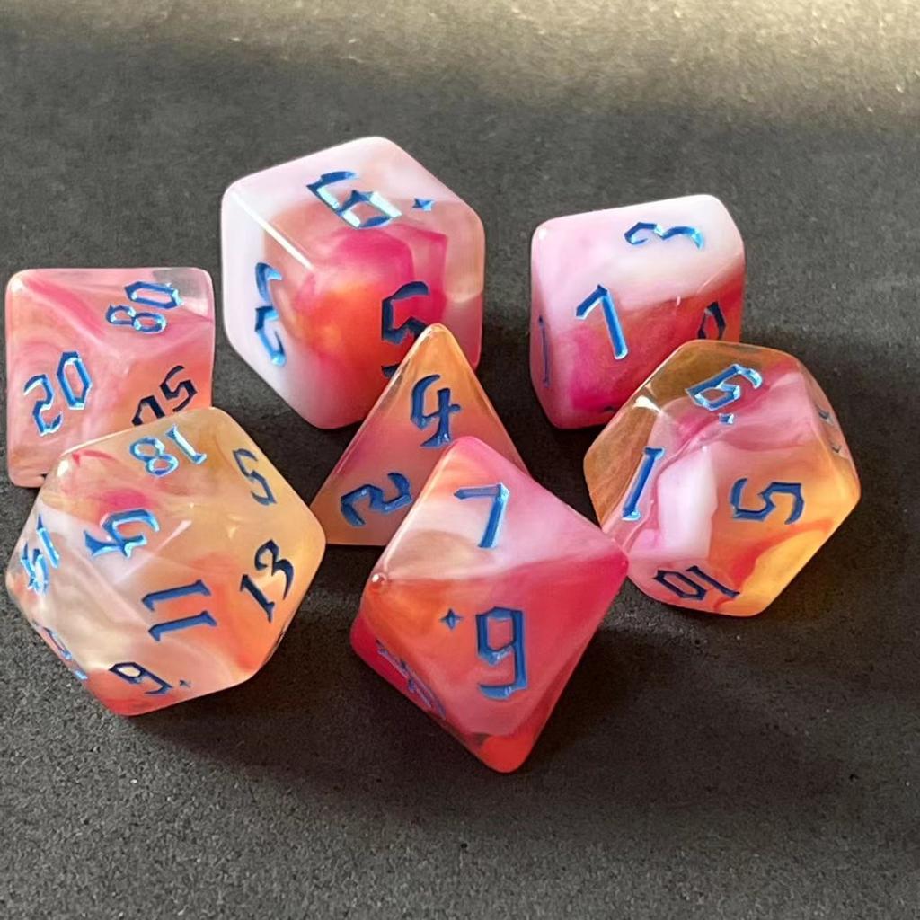 7 шт./лот, многогранные игральные кости из смолы D&D D4 D6 D8 D10 D% D12 D20, многогранные игральные кости TRPG, настольные игры