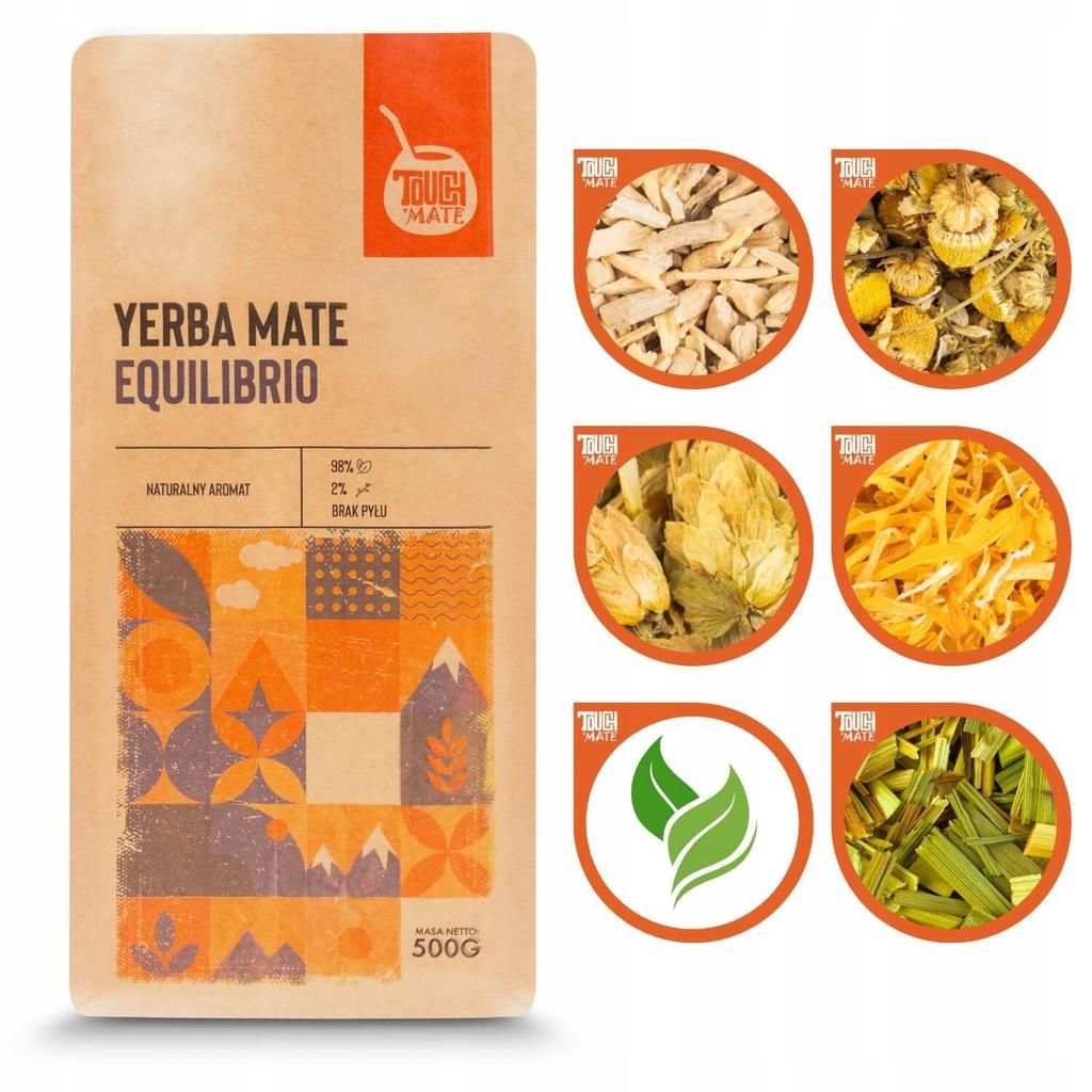 Yerba Mate Green Touch Mate Equilibrio Ashwagandha 500 G Chmiel Naturalna
