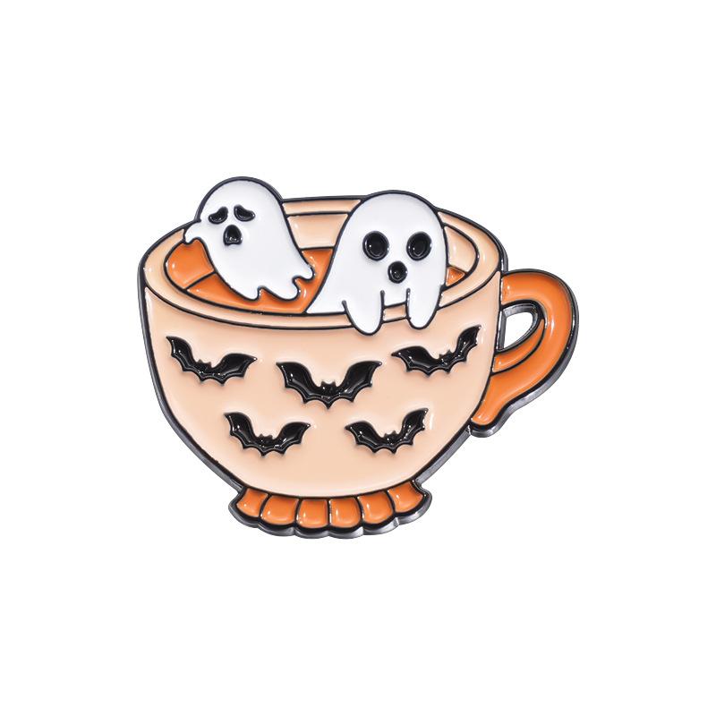 Cute Teacup Animal Enamel Pins - Kawaii Capybara Frog Duck Ghost Cat Brooches Lapel Badges for Backpacks Jackets Jewelry Gifts