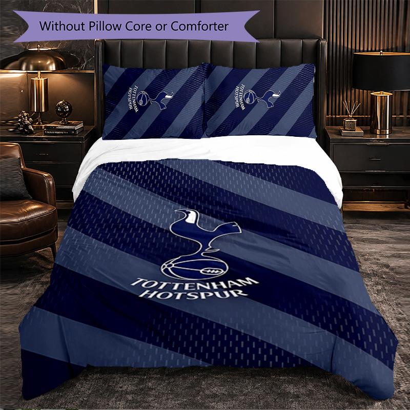 Tottenham Hotspur 3 Piece Bedding Set Soft Duvet Cover Set with Pillowcases Printed Bedroom Decor Set for Home