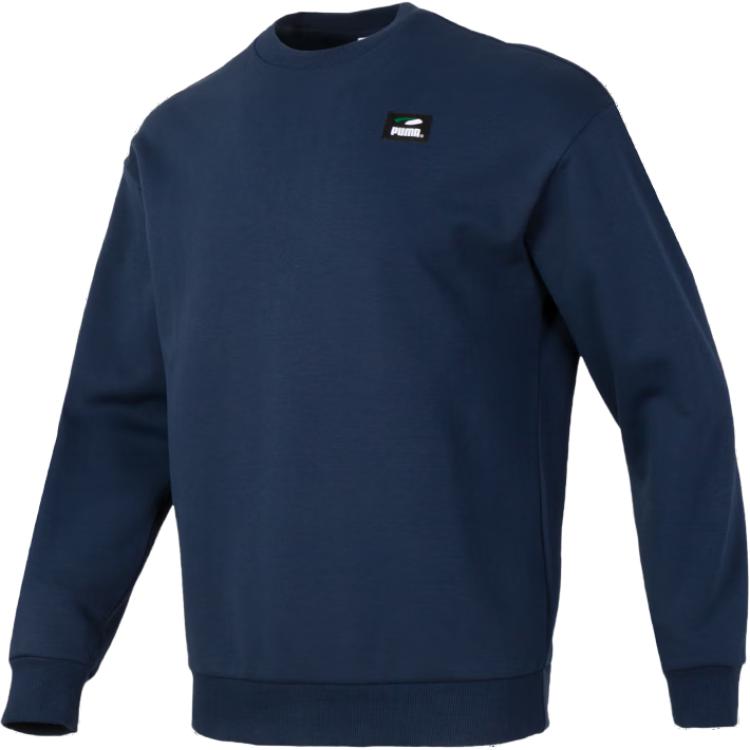 Puma Мультфильм Мода Бег Обучение Повседневный свитер с длинным рукавом Цветные блоки колледж Толстовка Мужская толстовка Синий 628144-14