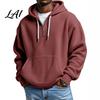 Comfortable Breathable Fabric Sweatshirt Men Waffle Texture Sweatshirt Loose Fit Long Sleeve Pullover Tops with Street Style Front Pocket,