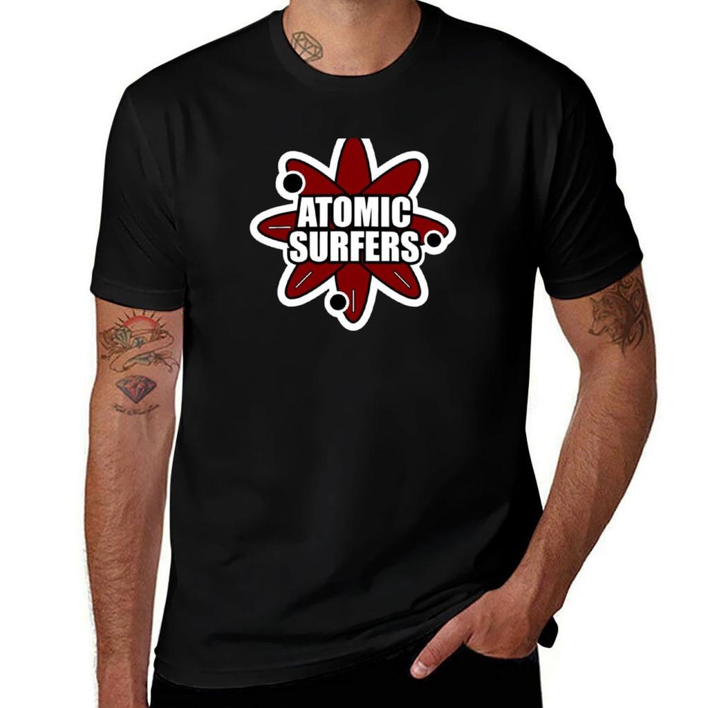 Atomic Surfers Logo White Letters A TShirt Minimalist Graphic Tee Shirt