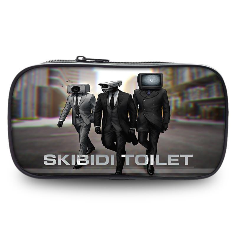 Трендовый пенал Skibidi Toilet Прочный полиэстер Для студентов Унисекс Повседневный стиль