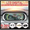 2 In 1 DC9-36V LCD Car Digital Horizontal Gauge Water Temp Gauge Meter Voltmeter Voltage Gauges with Temperature Sensor