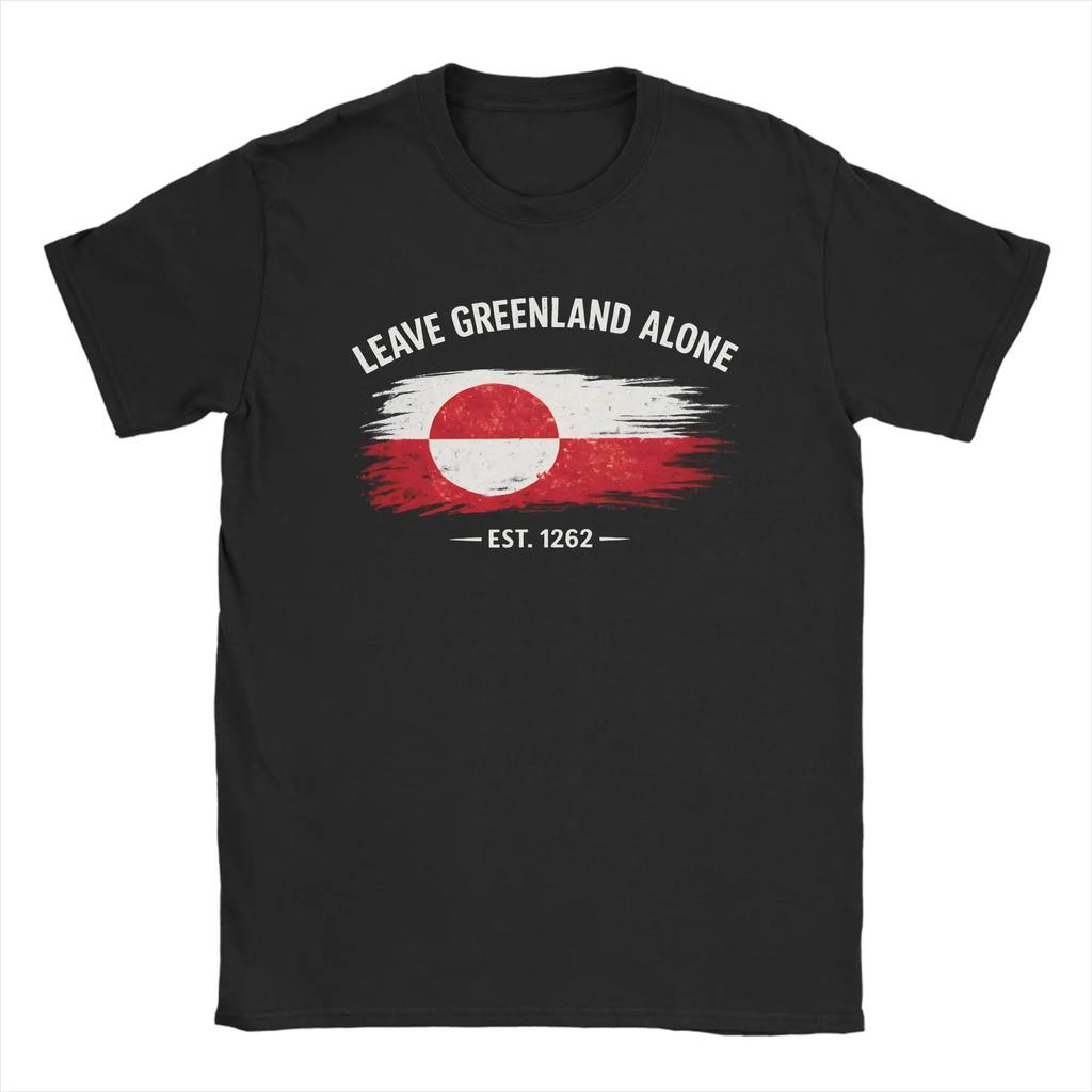 Leave Greenland Alone Tshirts For Unisex Novelty Cotton Tees Crewneck Short Sleeve T Shirts Summer Tops