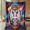 Serbia Printed Flannel Blanket Skin Friendly Warm Decorative Throw for Indoor Couch Bed Daily Use