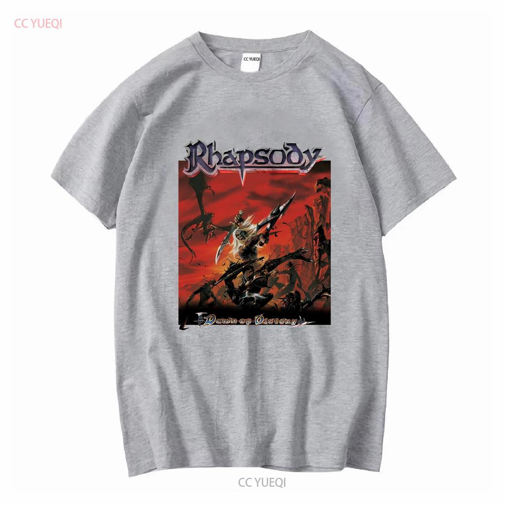 Винтажная футболка Rhapsody of Fire 2000 года Dawn Victory с длинным рукавом винтажная Стильная повседневная одежда от дизайнера для мужчин