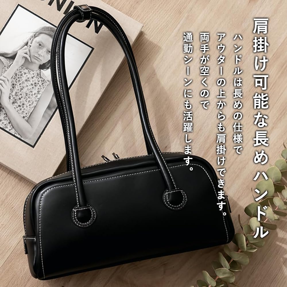 VITAFELICE Long Handle Mini Boston Bag Brown Women's Fashion Handbag